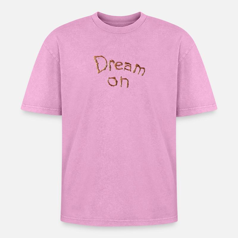 Dream on Copper Artwork - Oversized Unisex Premium Acid-Washed T-Shirt - acid washed pink