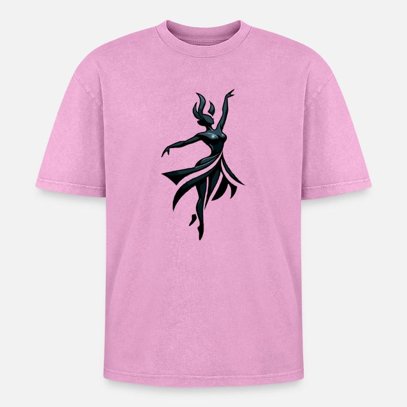 Shadow dancer in neon blue - Oversized Unisex Premium Acid-Washed T-Shirt - acid washed pink