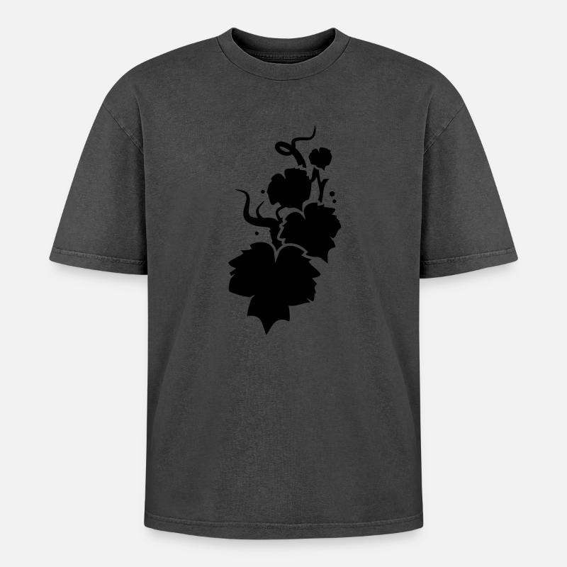 a vine silhouette - Oversized Unisex Premium Acid-Washed T-Shirt - acid washed pink