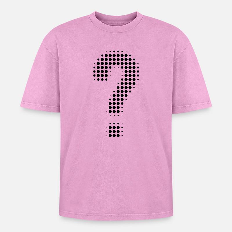 Question mark pixel optics - Oversized Unisex Premium Acid-Washed T-Shirt - acid washed pink