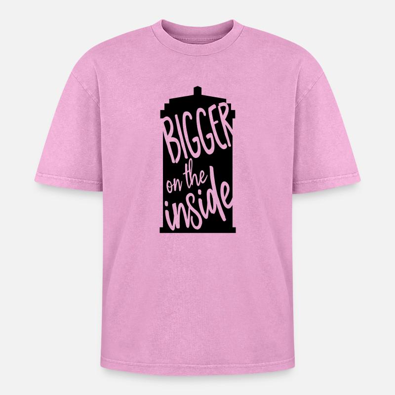 Bigger on the inside - Oversized Unisex Premium Acid-Washed T-Shirt - acid washed pink