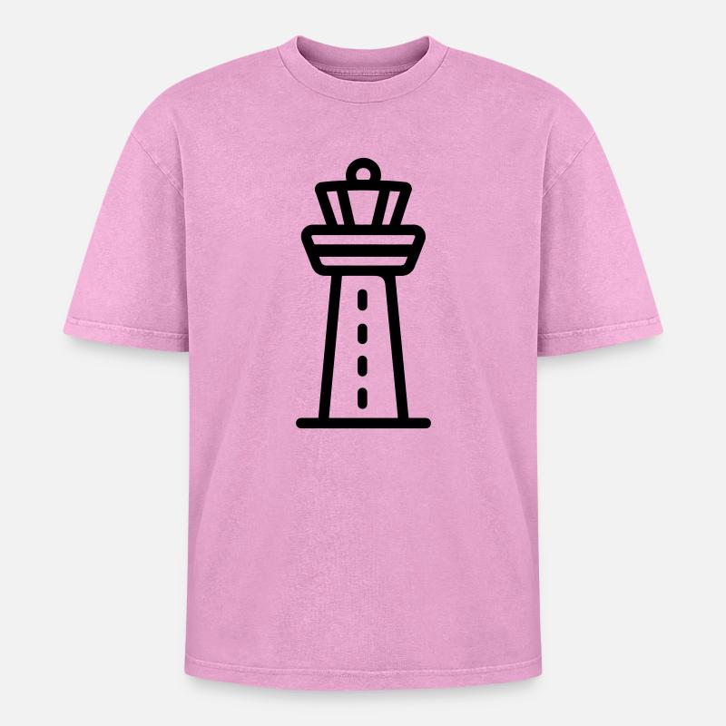 Kontrollturm - Oversized Unisex Premium Acid-Washed T-Shirt - Pink Acid Wash