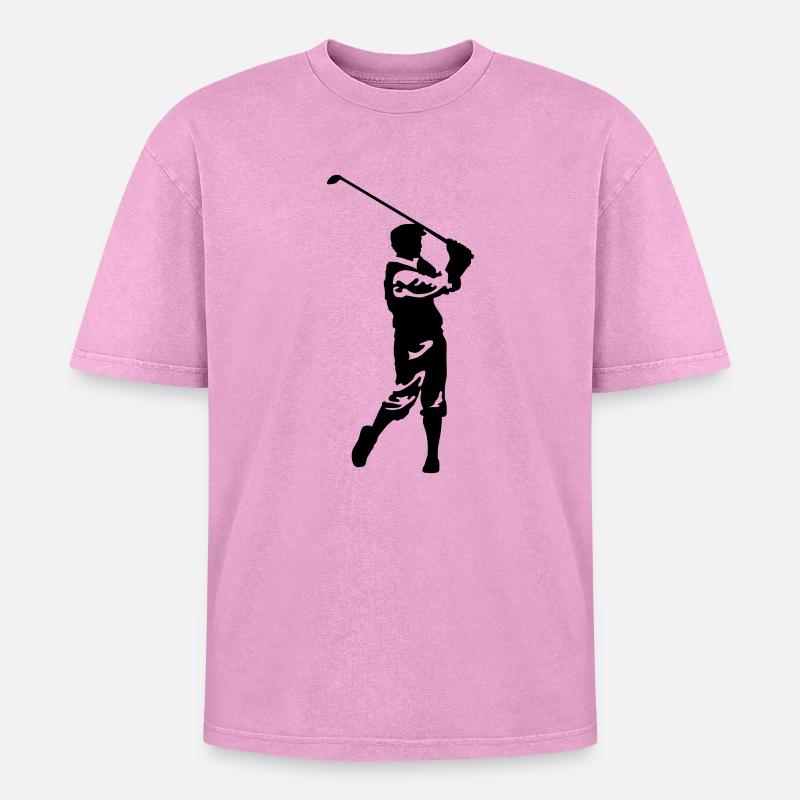 Golf - Oversized Unisex Premium Acid-Washed T-Shirt - acid washed pink