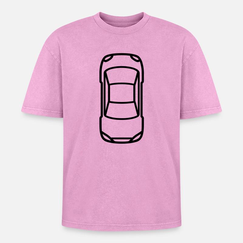 Auto - Oversized Unisex Premium Acid-Washed T-Shirt - Pink Acid Wash