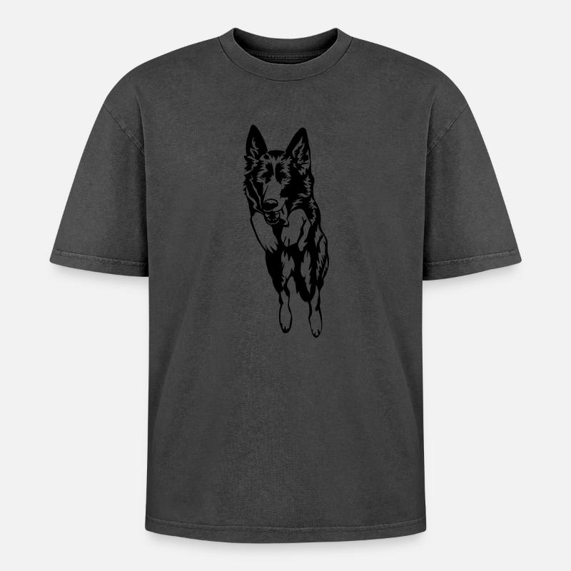 Deutscher Schäferhund - Oversized Unisex Premium Acid-Washed T-Shirt - Pink Acid Wash