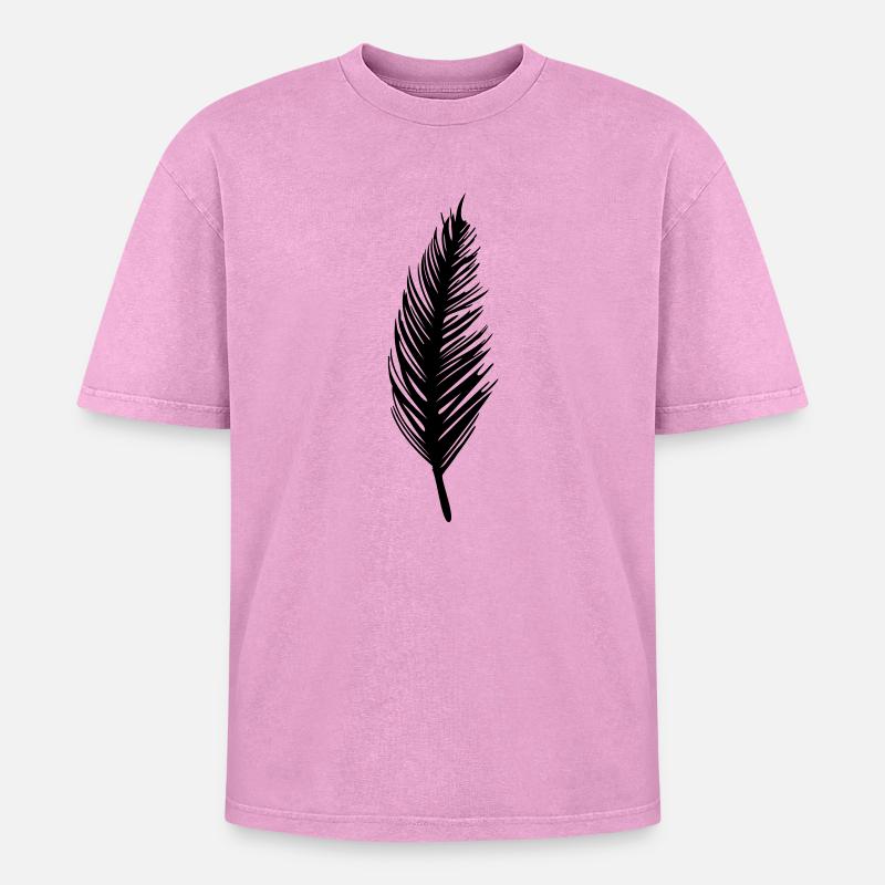 Feder - Oversized Unisex Premium Acid-Washed T-Shirt - Pink Acid Wash