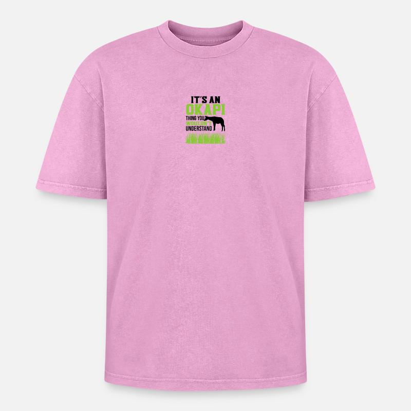 It's an Okapi - Oversized Unisex Premium Acid-Washed T-Shirt - acid washed pink