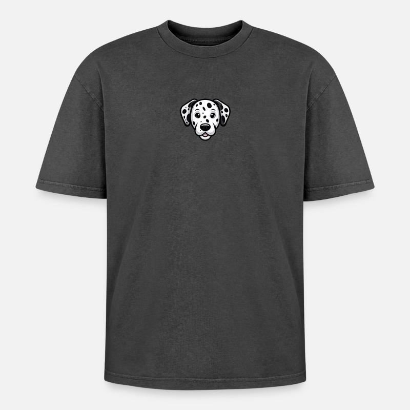 Dalmatiner Kopf im Comic Stil - Oversized Unisex Premium Acid-Washed T-Shirt - undefined