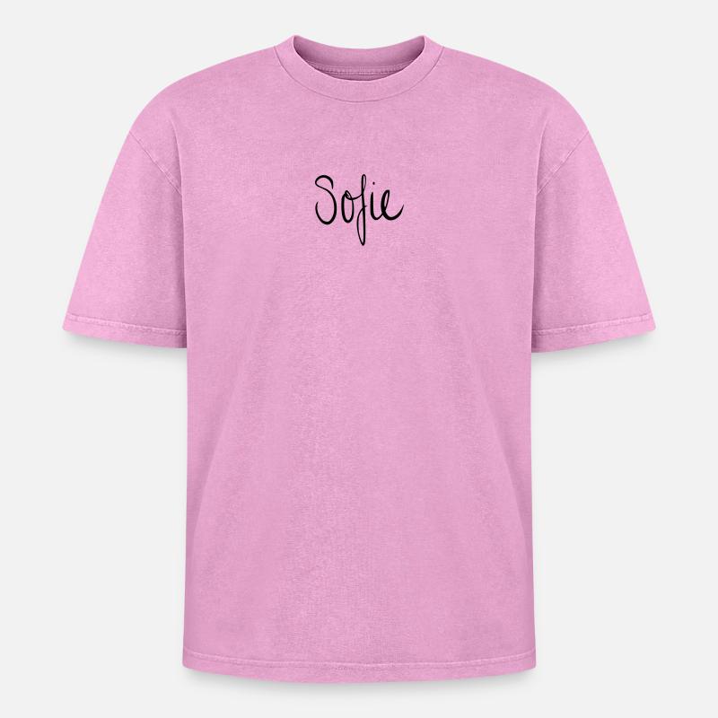 Sofie - T-shirt Premium unisexe oversize acid-washed - rose délavé acide