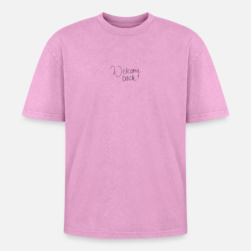 Welcome back! - Oversized Unisex Premium Acid-Washed T-Shirt - acid washed pink