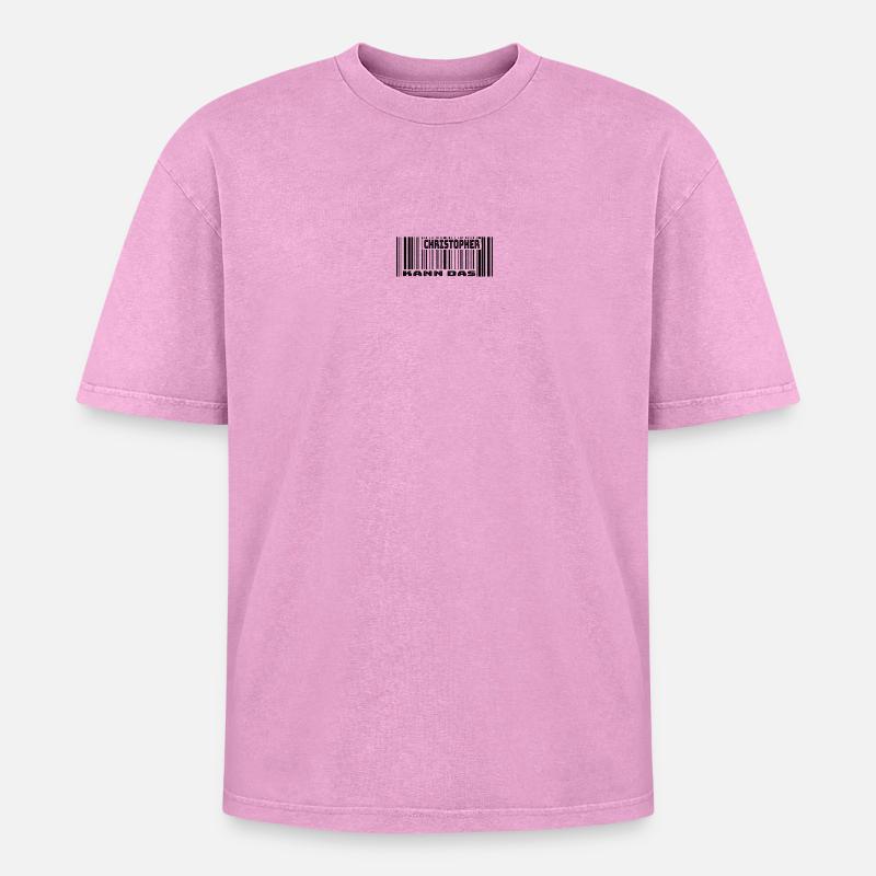 Christopher kann das - Oversized Unisex Premium Acid-Washed T-Shirt - Pink Acid Wash