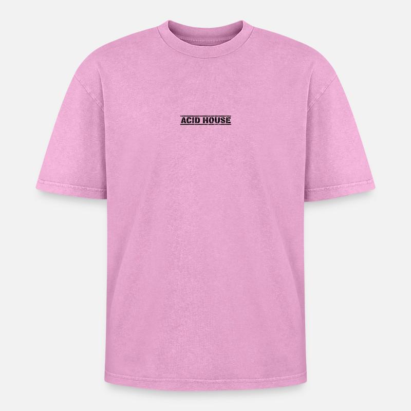Acid House - Oversized Unisex Premium Acid-Washed T-Shirt - acid washed pink