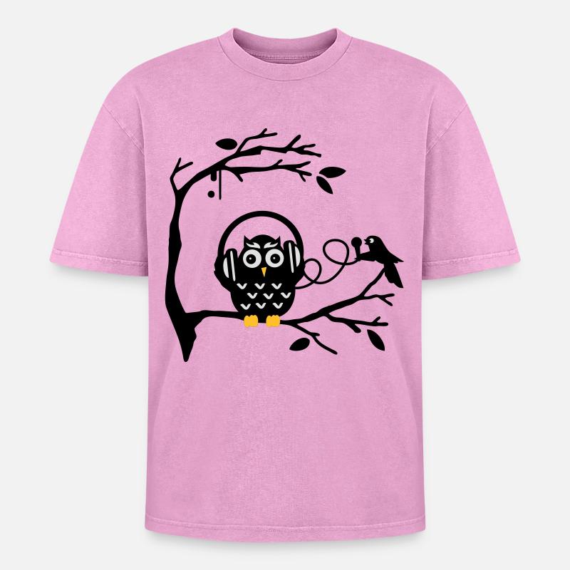 Écouter de la musique - T-shirt Premium unisexe oversize acid-washed - rose délavé acide