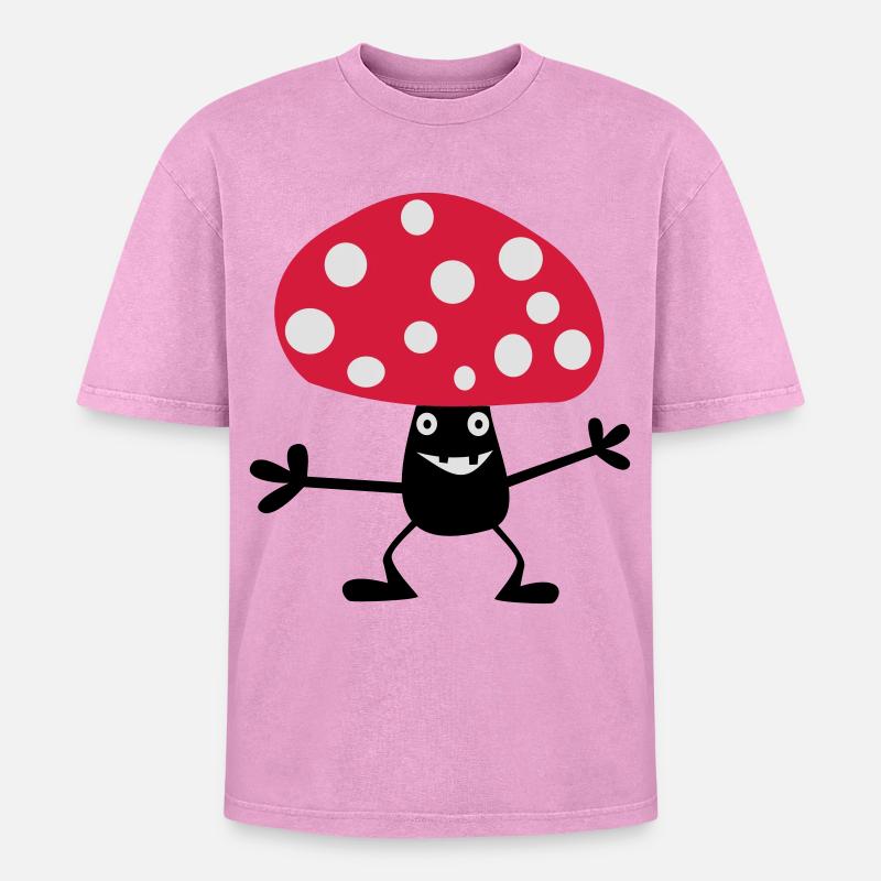 Toadstool vilain - T-shirt Premium unisexe oversize acid-washed - rose délavé acide