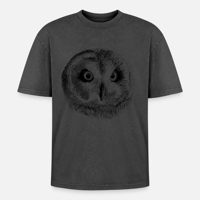 Eule - Oversized Unisex Premium Acid-Washed T-Shirt - undefined