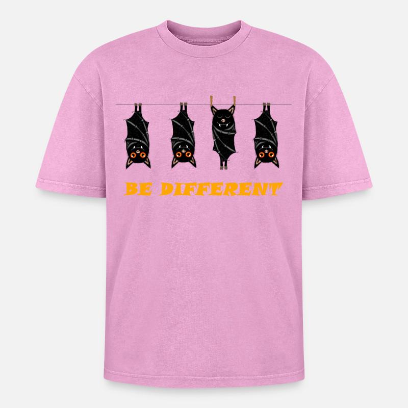 Anders sein - Oversized Unisex Premium Acid-Washed T-Shirt - Pink Acid Wash