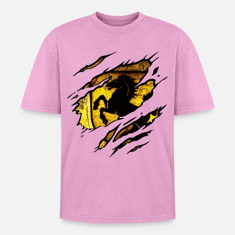 Stuttgart - Stuttgart Torn - Oversized Unisex Premium Acid-Washed T-Shirt - acid washed pink