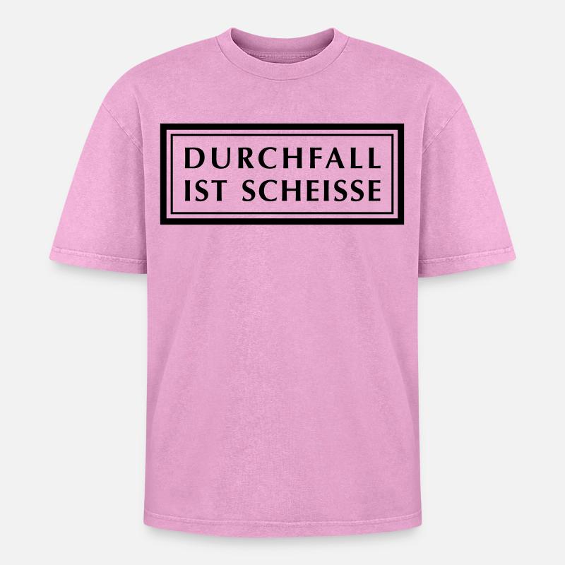 Durchfall ist Scheiße - Oversized Unisex Premium Acid-Washed T-Shirt - Pink Acid Wash