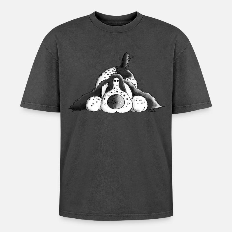 Fröhlicher Cocker Spaniel - Hund - Oversized Unisex Premium Acid-Washed T-Shirt - undefined
