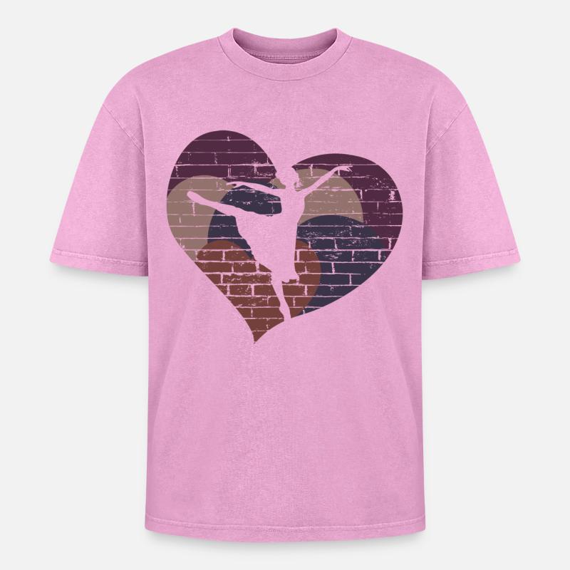 Dancing Dancer - Design - Oversized Unisex Premium Acid-Washed T-Shirt - acid washed pink