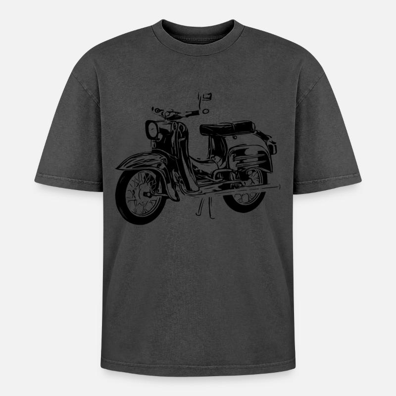Simson Schwalbe - Oversized Unisex Premium Acid-Washed T-Shirt - Pink Acid Wash