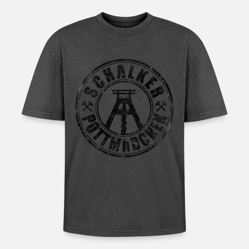 Schalker Pottmädchen | Ruhrpott Mädchen - Oversized Unisex Premium Acid-Washed T-Shirt - Pink Acid Wash