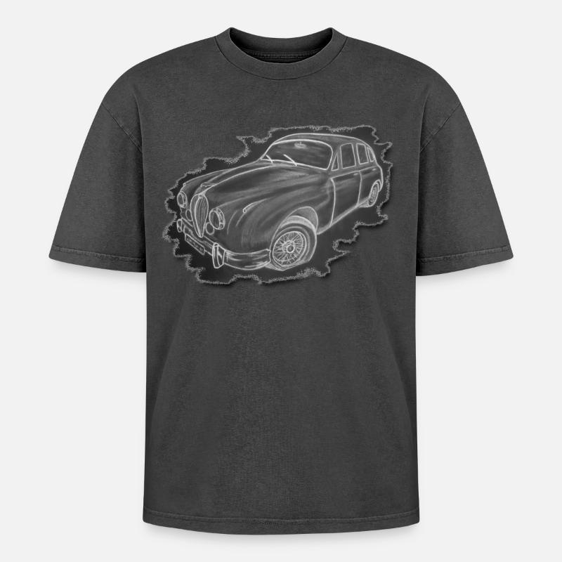 Oldtimer - Zeichnung - Oversized Unisex Premium Acid-Washed T-Shirt - undefined