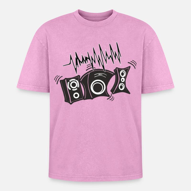Jukeboxes Disco DJ DJane - Oversized Unisex Premium Acid-Washed T-Shirt - acid washed pink