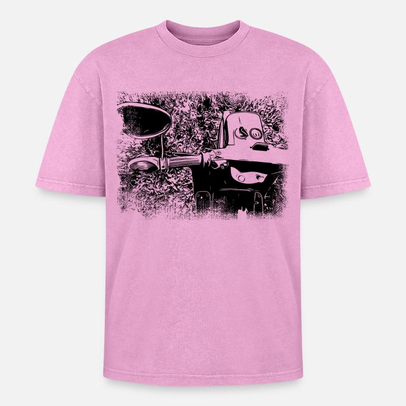Simson Schwalbe - KR51 - Oversized Unisex Premium Acid-Washed T-Shirt - acid washed pink