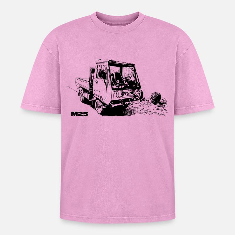 Multicar - T-shirt Premium unisexe oversize acid-washed - rose délavé acide