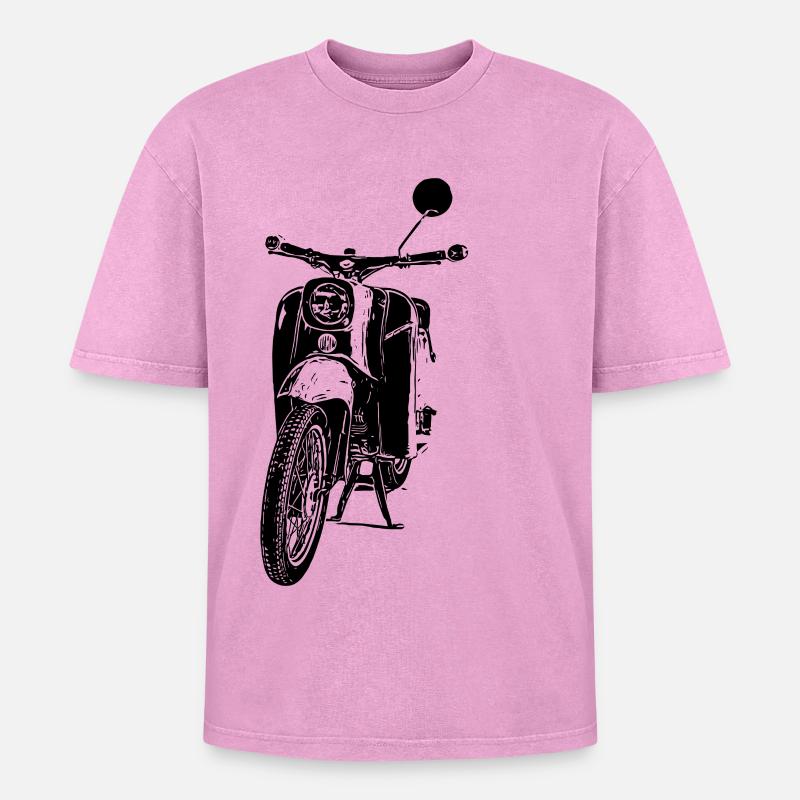 Cyclomoteur Schwalbe - T-shirt Premium unisexe oversize acid-washed - rose délavé acide