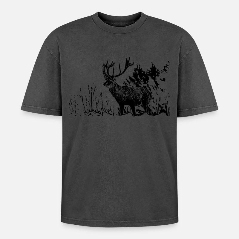 Hirsch - Oversized Unisex Premium Acid-Washed T-Shirt - undefined