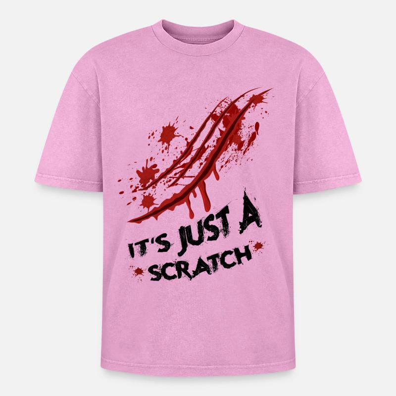 Just a scratch - Oversized Unisex Premium Acid-Washed T-Shirt - acid washed pink