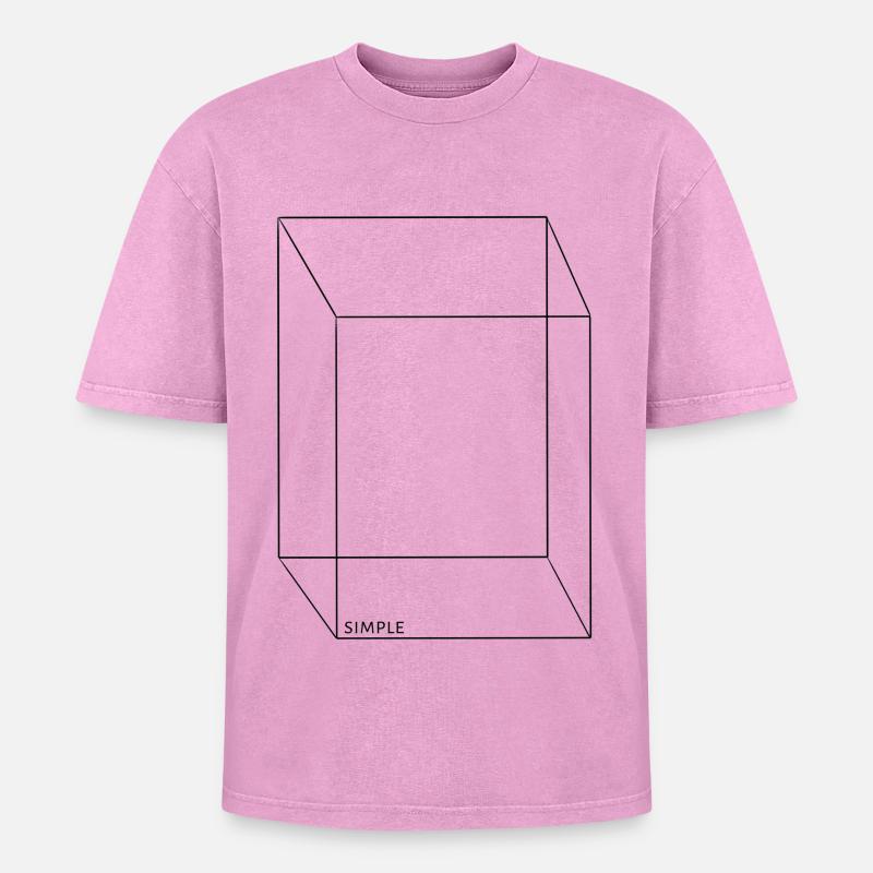 Simple - Oversized Unisex Premium Acid-Washed T-Shirt - acid washed pink