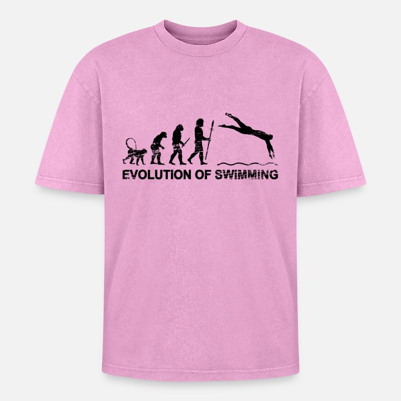 Float Evolution - Oversized Unisex Premium Acid-Washed T-Shirt - acid washed pink