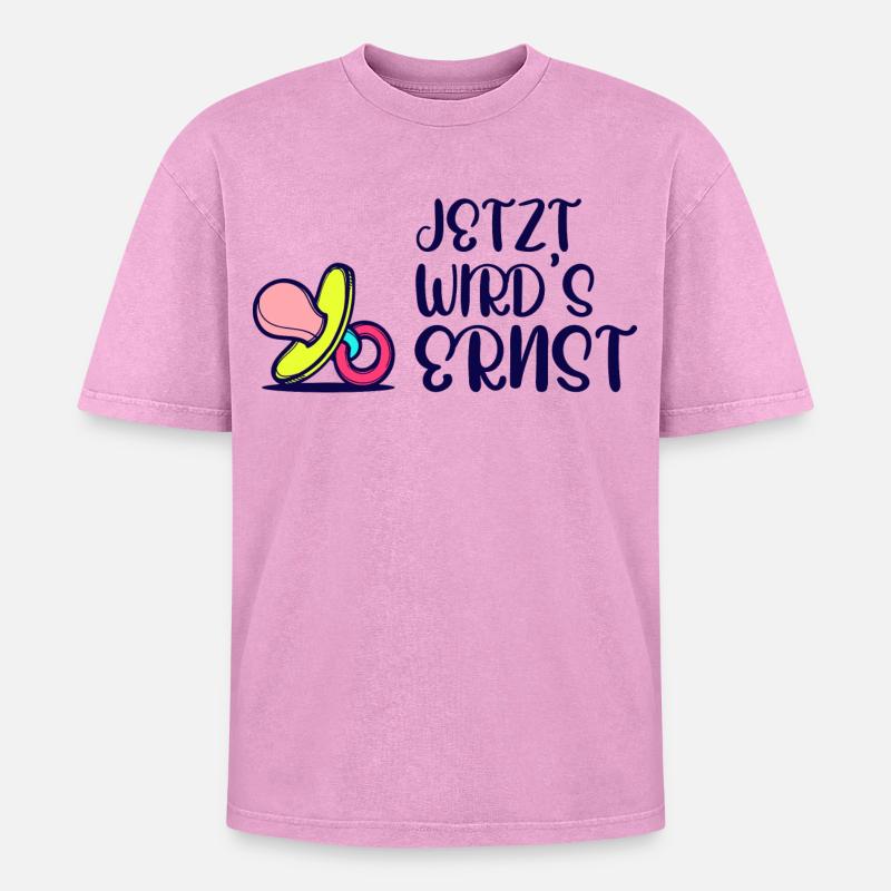Elternschaft Eltern Geburt Statement Schwanger - Oversized Unisex Premium Acid-Washed T-Shirt - Pink Acid Wash