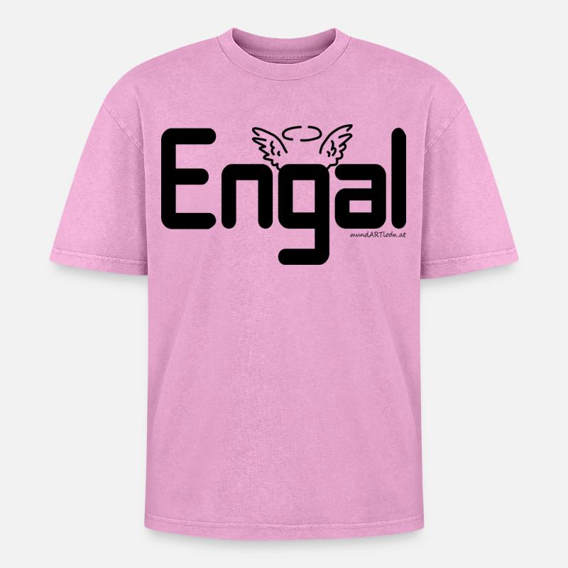 Engal - Engerl, Austrian dialect, Gift - Oversized Unisex Premium Acid-Washed T-Shirt - acid washed pink