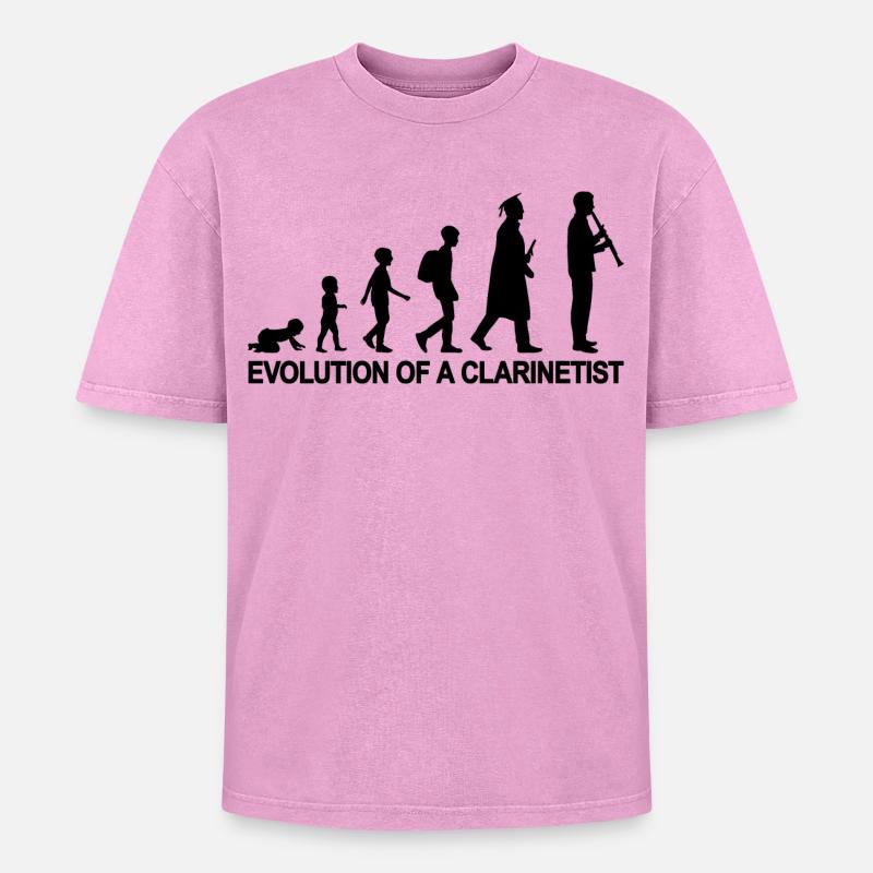 L’évolution d’un clarinettiste - T-shirt Premium unisexe oversize acid-washed - rose délavé acide