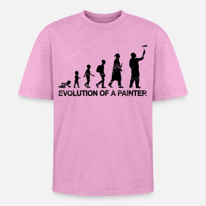 Development of a painter - Oversized Unisex Premium Acid-Washed T-Shirt - acid washed pink