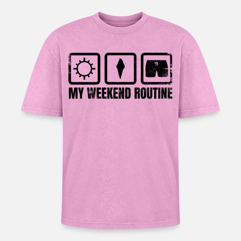 Week-end de crème glacée - T-shirt Premium unisexe oversize acid-washed - rose délavé acide