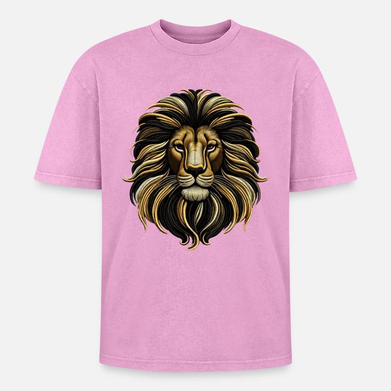 Emblème Élégance Entrelacée - T-shirt Premium unisexe oversize acid-washed - rose délavé acide