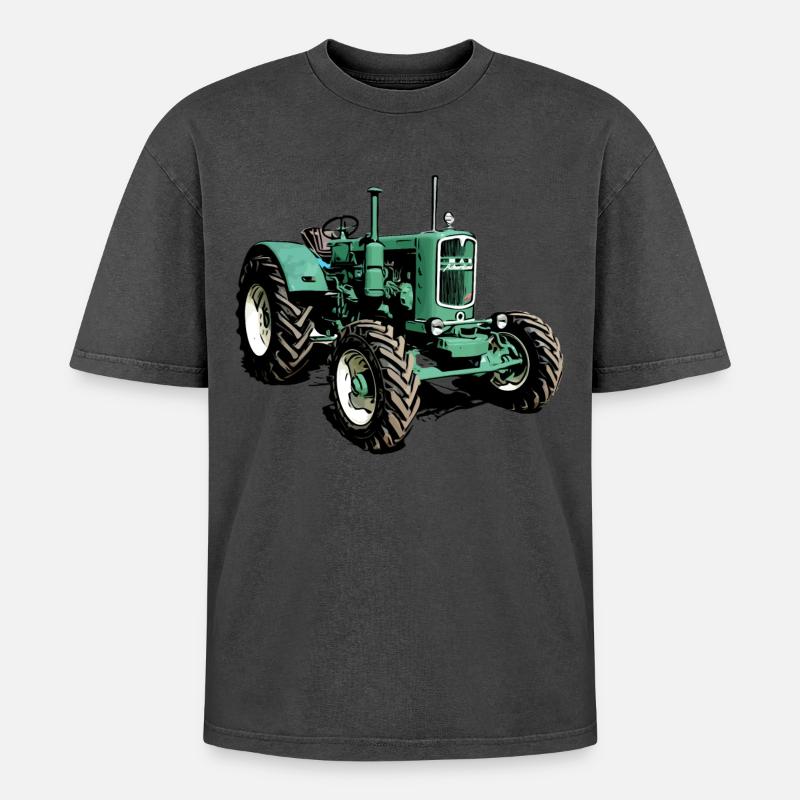 Ackerdiesel Traktor man 4S1 - Oversized Unisex Premium Acid-Washed T-Shirt - undefined