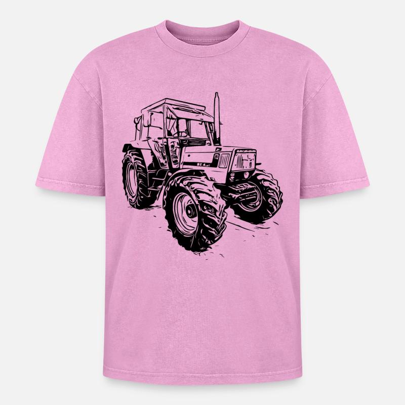 Front loader - Oversized Unisex Premium Acid-Washed T-Shirt - acid washed pink
