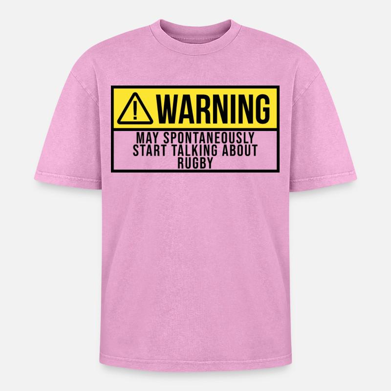 Rugby - Oversized Unisex Premium Acid-Washed T-Shirt - Pink Acid Wash