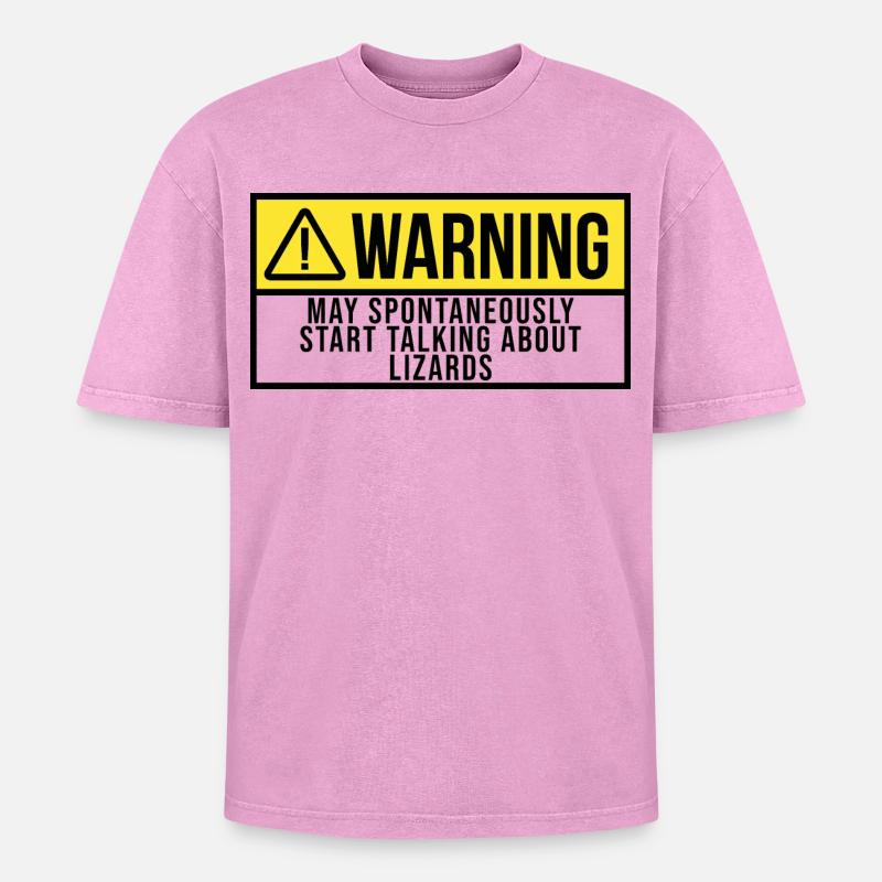 Eidechse - Oversized Unisex Premium Acid-Washed T-Shirt - Pink Acid Wash
