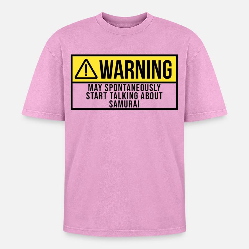 Samurai - Oversized Unisex Premium Acid-Washed T-Shirt - Pink Acid Wash