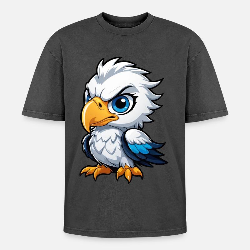 Cheeky Eagle Chick - Oversized Unisex Premium Acid-Washed T-Shirt - undefined