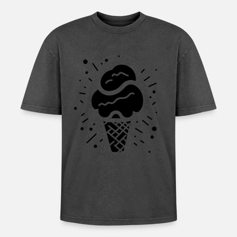 Eiscreme - Oversized Unisex Premium Acid-Washed T-Shirt - undefined