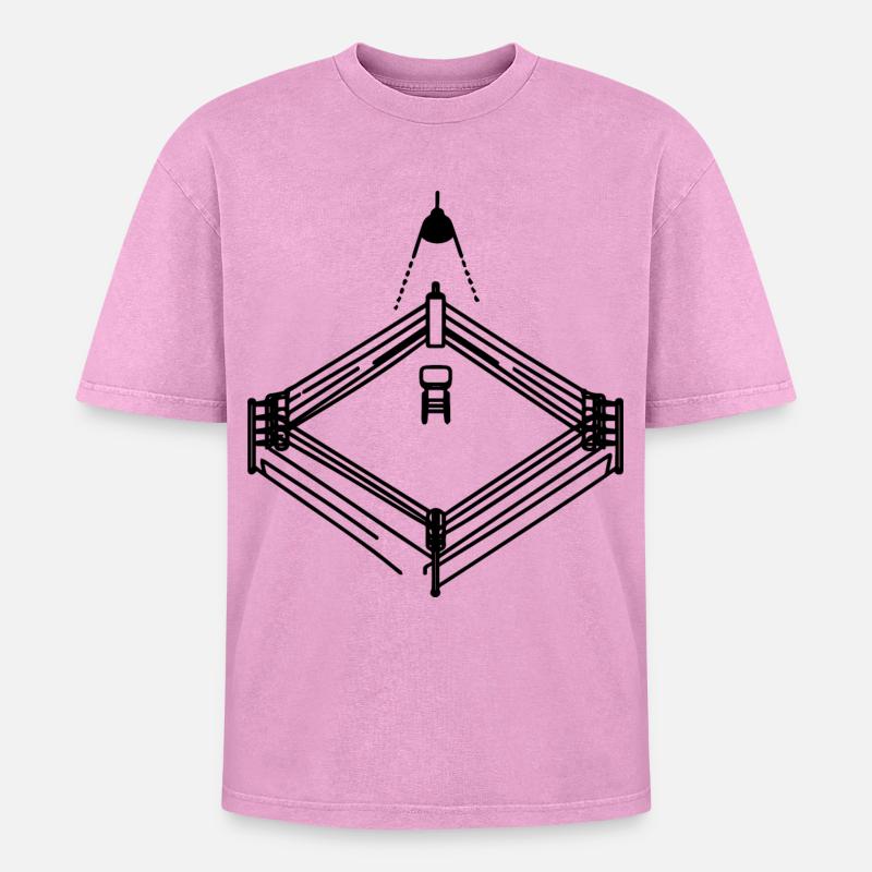 Graphique de ring de boxe - T-shirt Premium unisexe oversize acid-washed - rose délavé acide