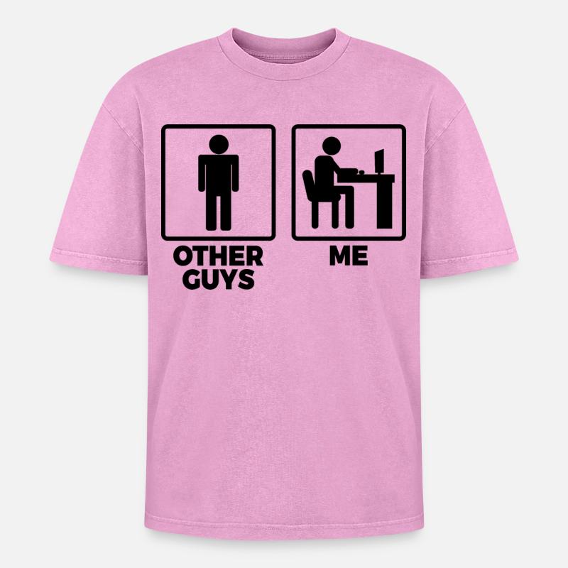D’autres programmeurs et moi - T-shirt Premium unisexe oversize acid-washed - rose délavé acide